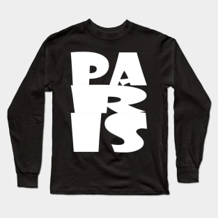 Paris logo in white Long Sleeve T-Shirt